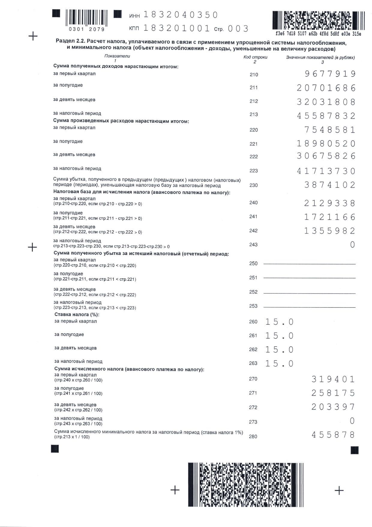 Налоговая декларация за 2020 год page 0001